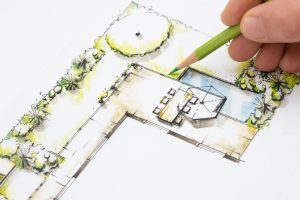 Garden Design Blueprint Sketching
